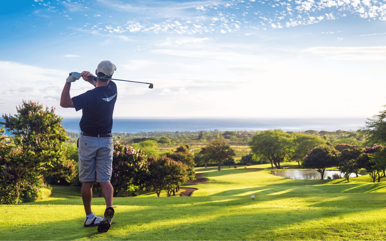 où joueur au golf à l'île maurice