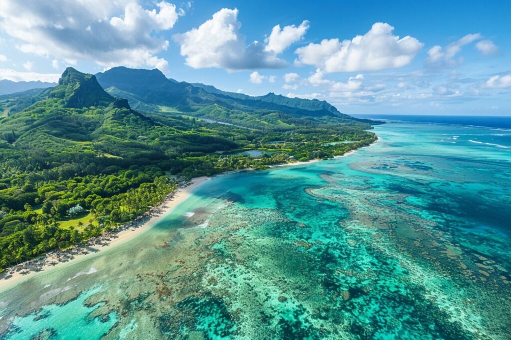 Ile Maurice avec drapeau français