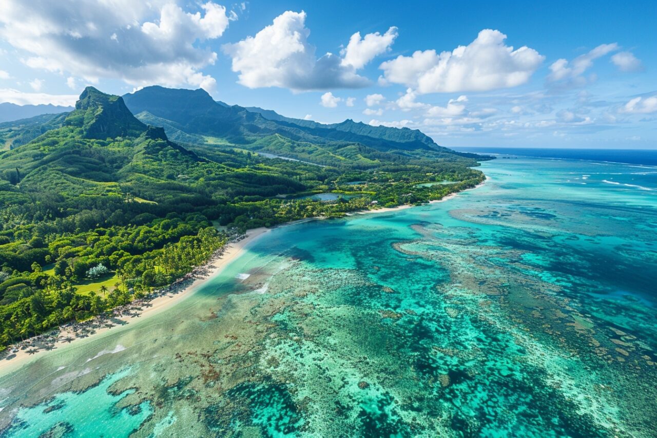 Ile Maurice avec drapeau français