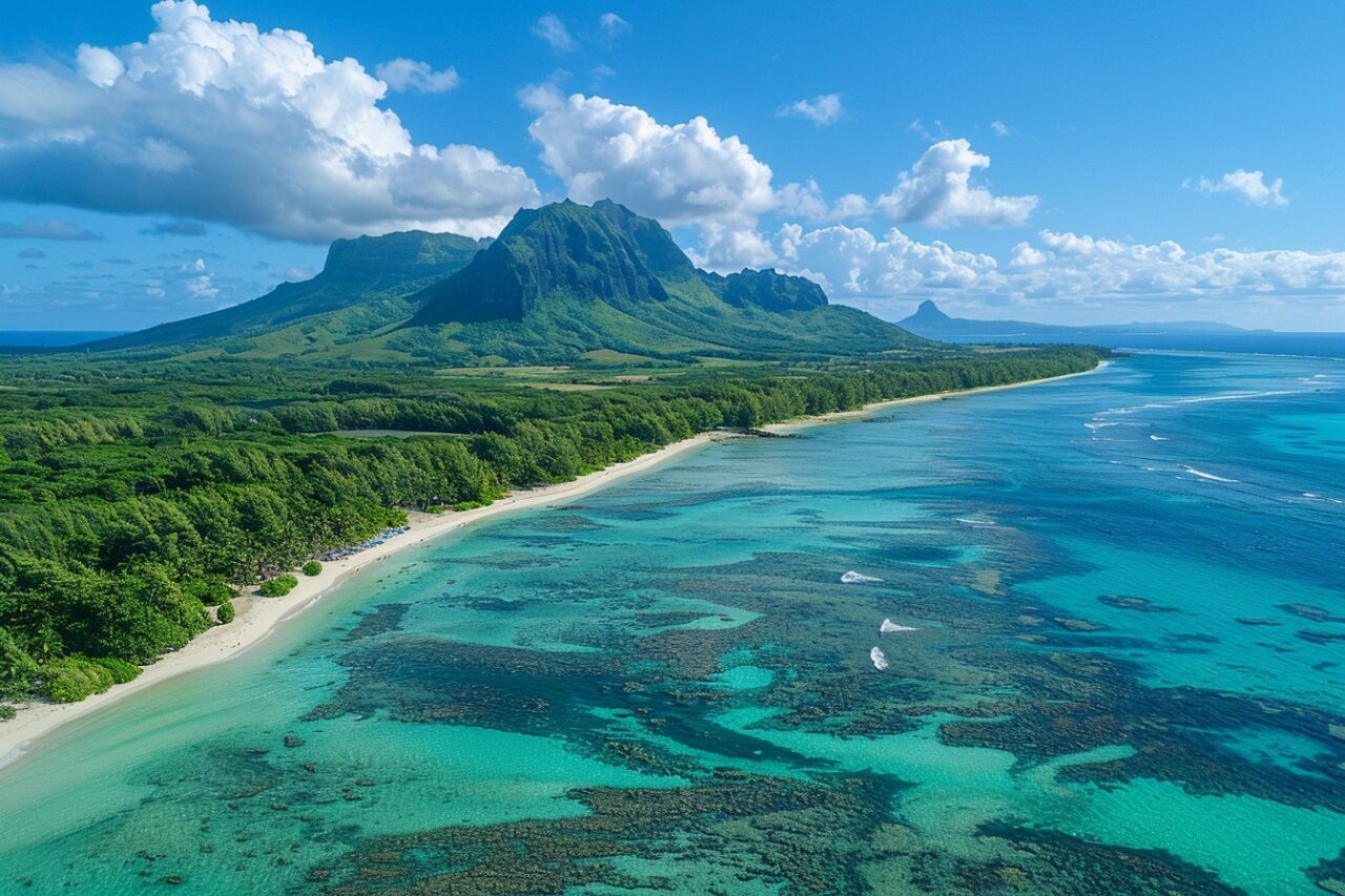 Île Maurice sur carte mondiale